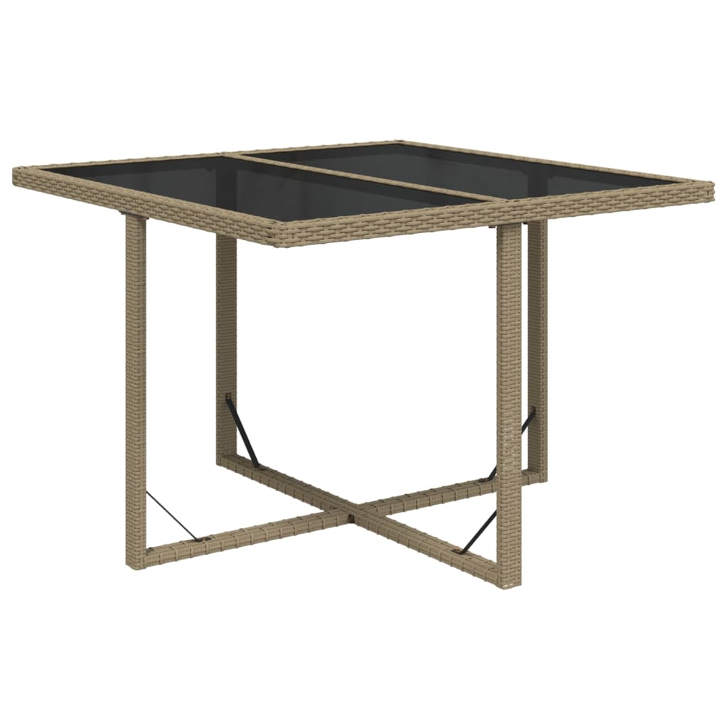 Ensemble à manger de jardin et coussins 5 pcs Poly rotin Beige