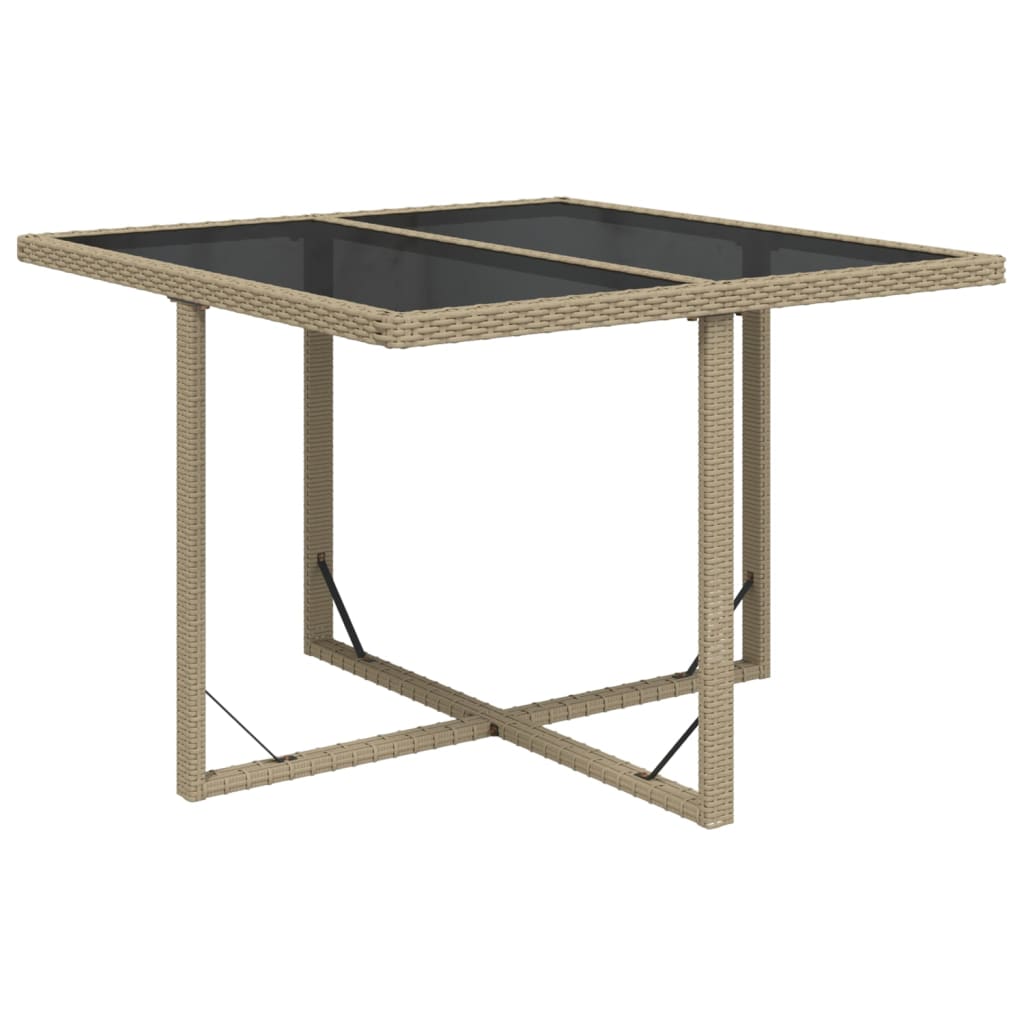 Ensemble à manger de jardin et coussins 9 pcs Poly rotin Beige