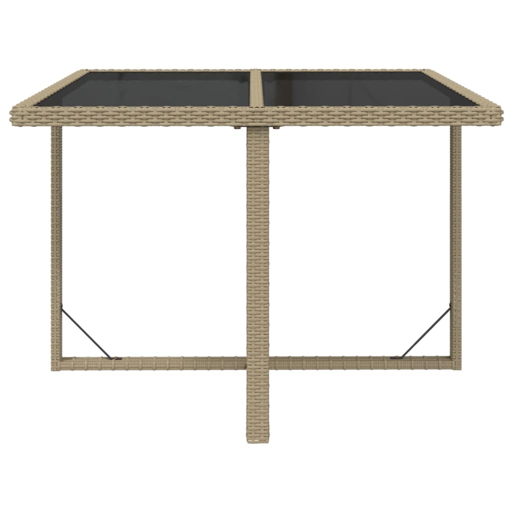 Ensemble à manger de jardin et coussins 9 pcs Poly rotin Beige