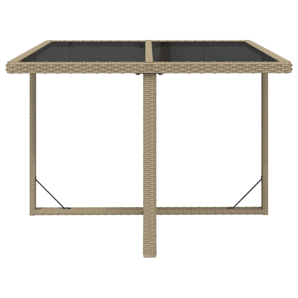 Ensemble à manger de jardin et coussins 9 pcs Poly rotin Beige