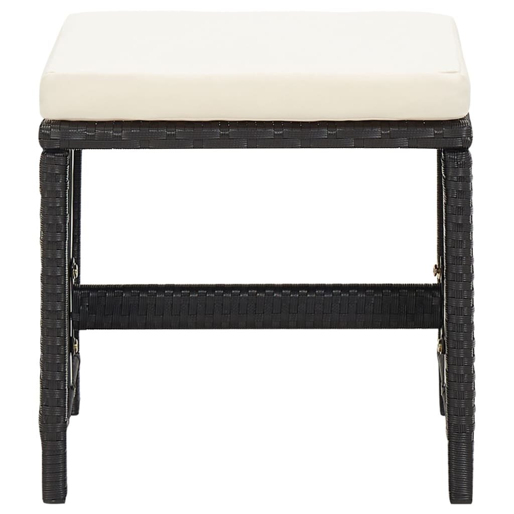 Ensemble à manger de jardin coussins 9pcs Résine tressée Noir