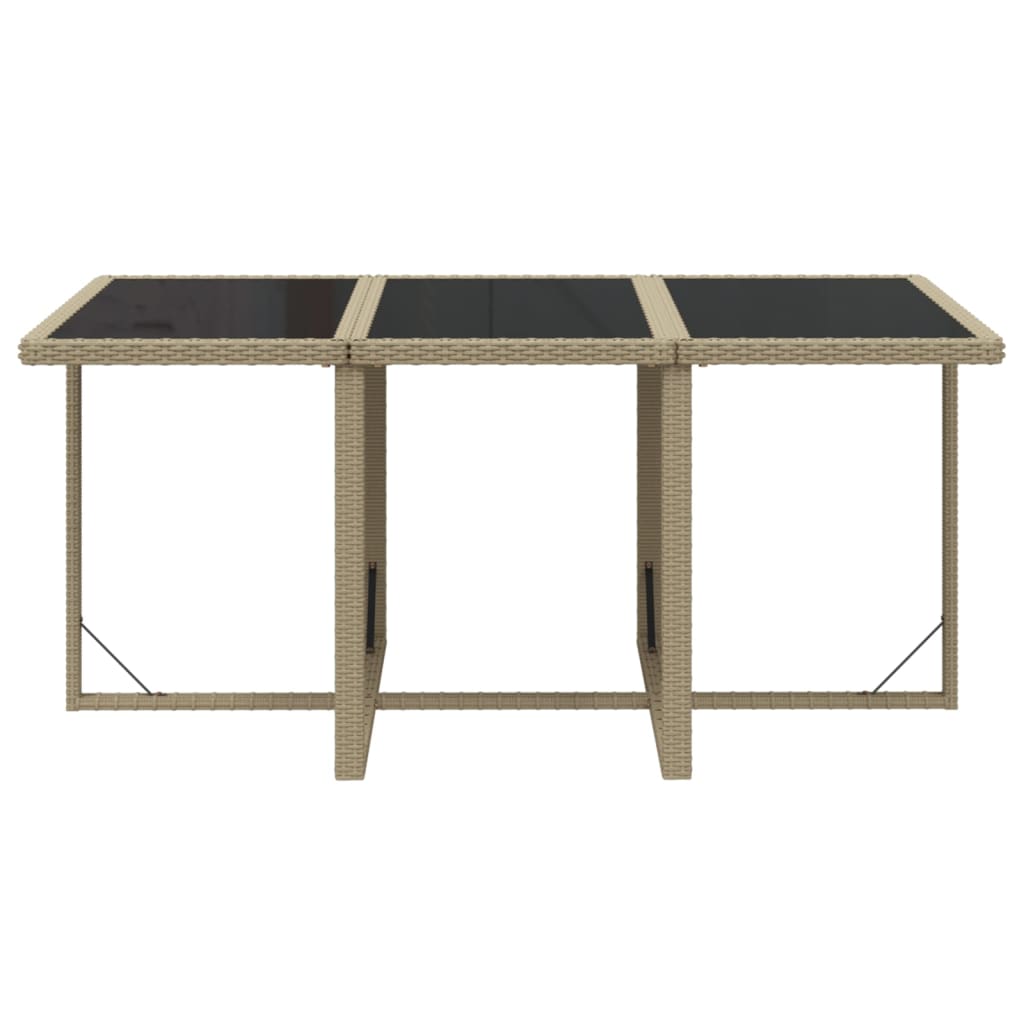 Ensemble à manger de jardin et coussins 7 pcs Poly rotin Beige