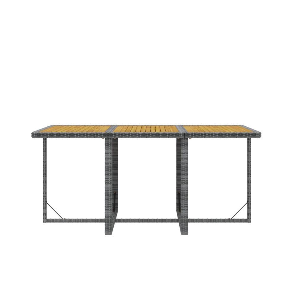 Ensemble à manger de jardin coussins 7pcs Résine tressée Gris