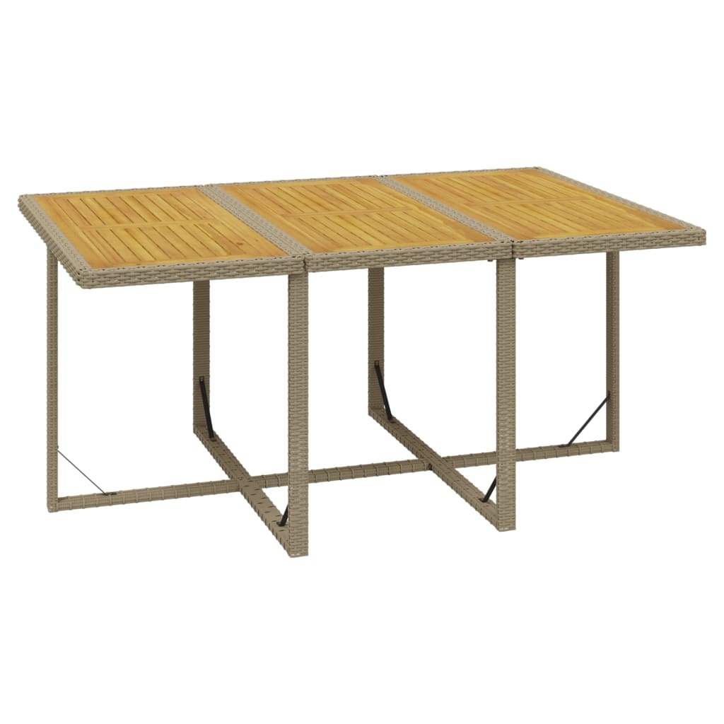 Ensemble à manger de jardin et coussins 7 pcs Poly rotin Beige