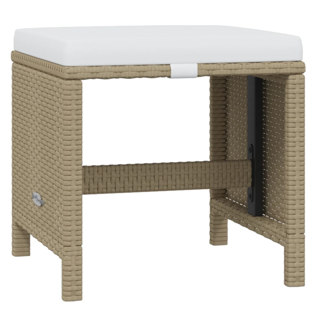 Ensemble à manger de jardin coussins 11pcs Résine tressée Beige