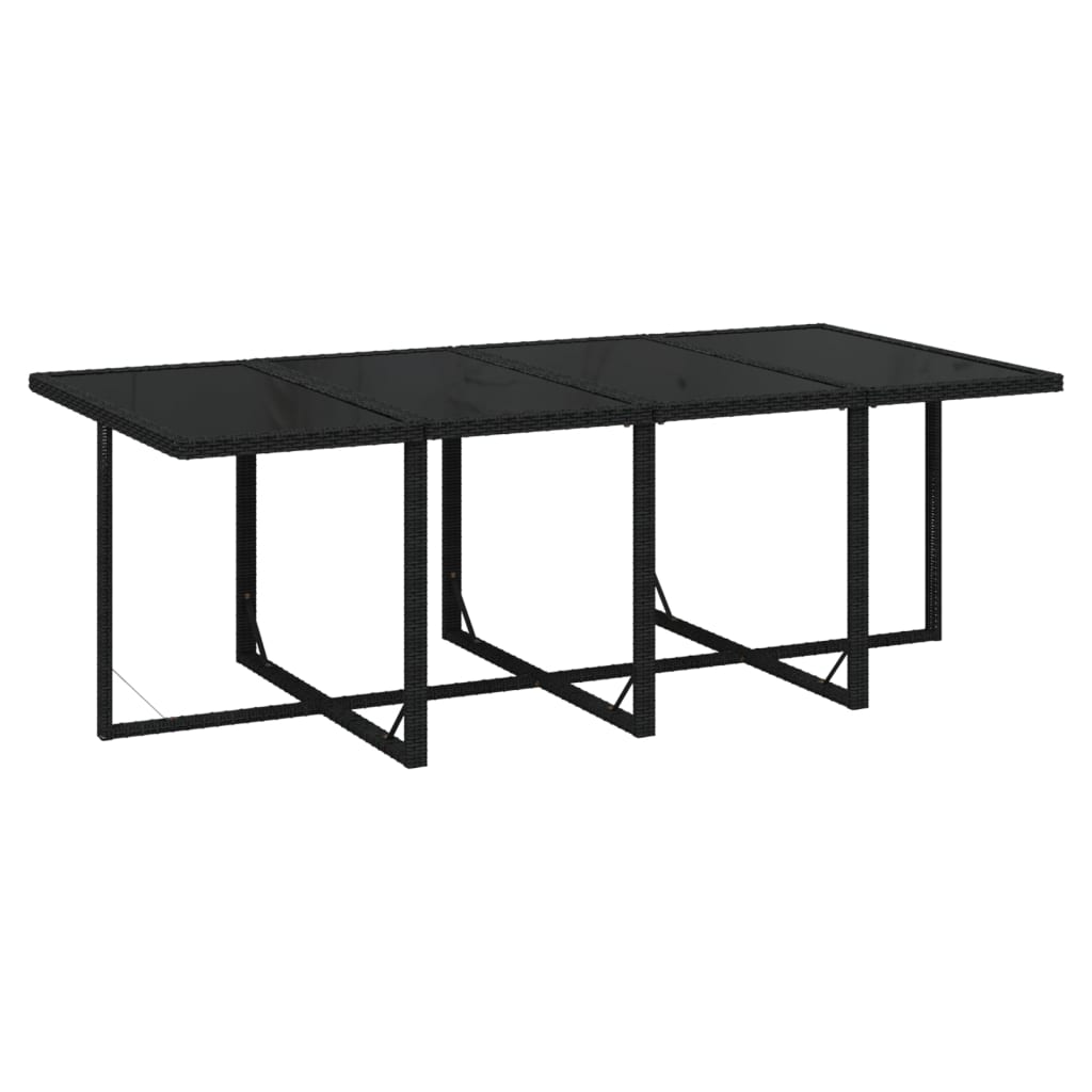 Ensemble à manger de jardin coussins 9pcs Résine tressée Noir
