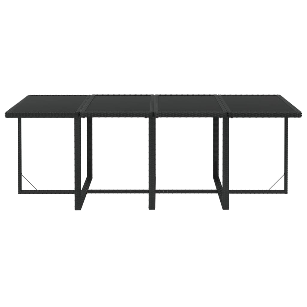 Ensemble à manger de jardin coussins 9pcs Résine tressée Noir