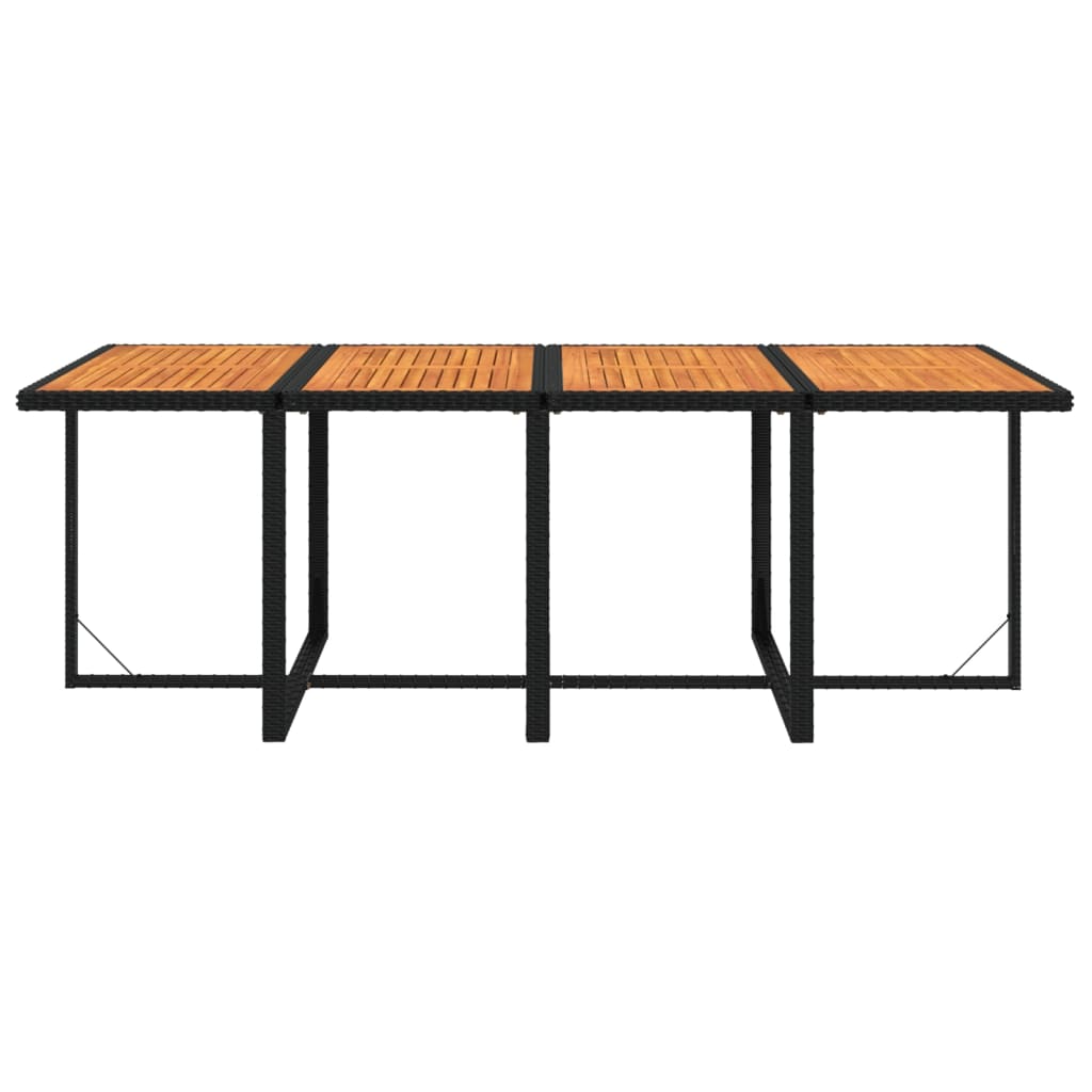 Ensemble à manger de jardin coussins 9pcs Résine tressée Noir