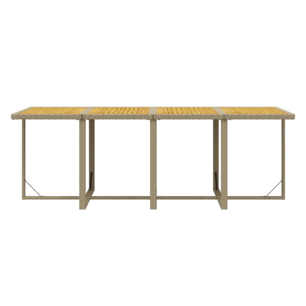 Ensemble à manger de jardin et coussins 9 pcs Poly rotin Beige