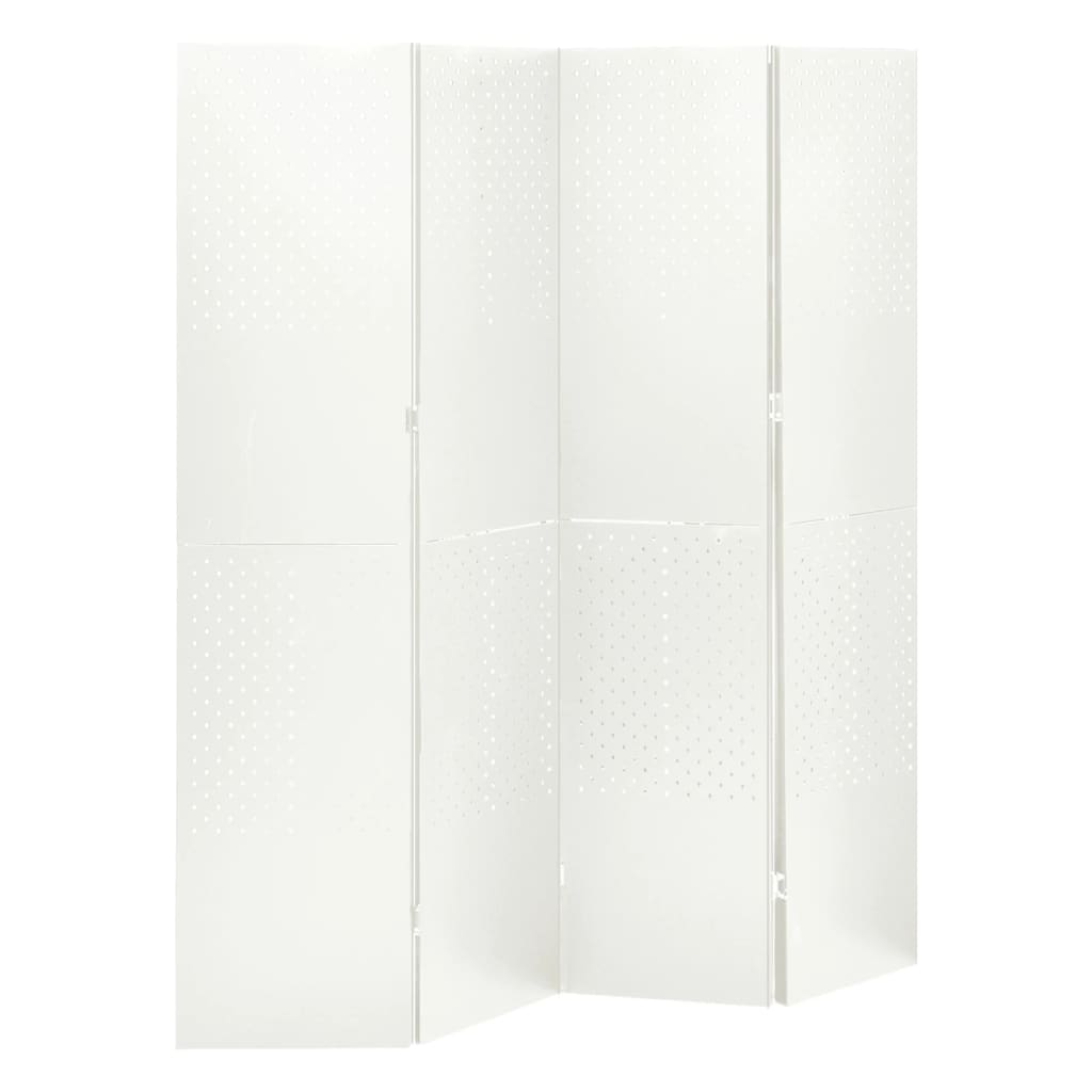 Cloisons de séparation 4 panneaux 2 pcs Blanc 160x180 cm Acier