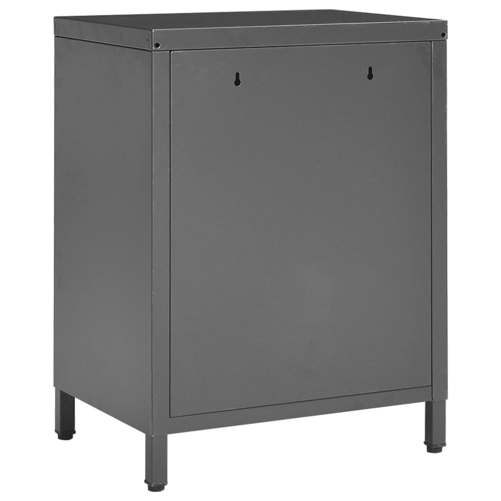 Tables de chevet 2 pcs Anthracite 40x30x54,5 cm Acier et verre - XIOS