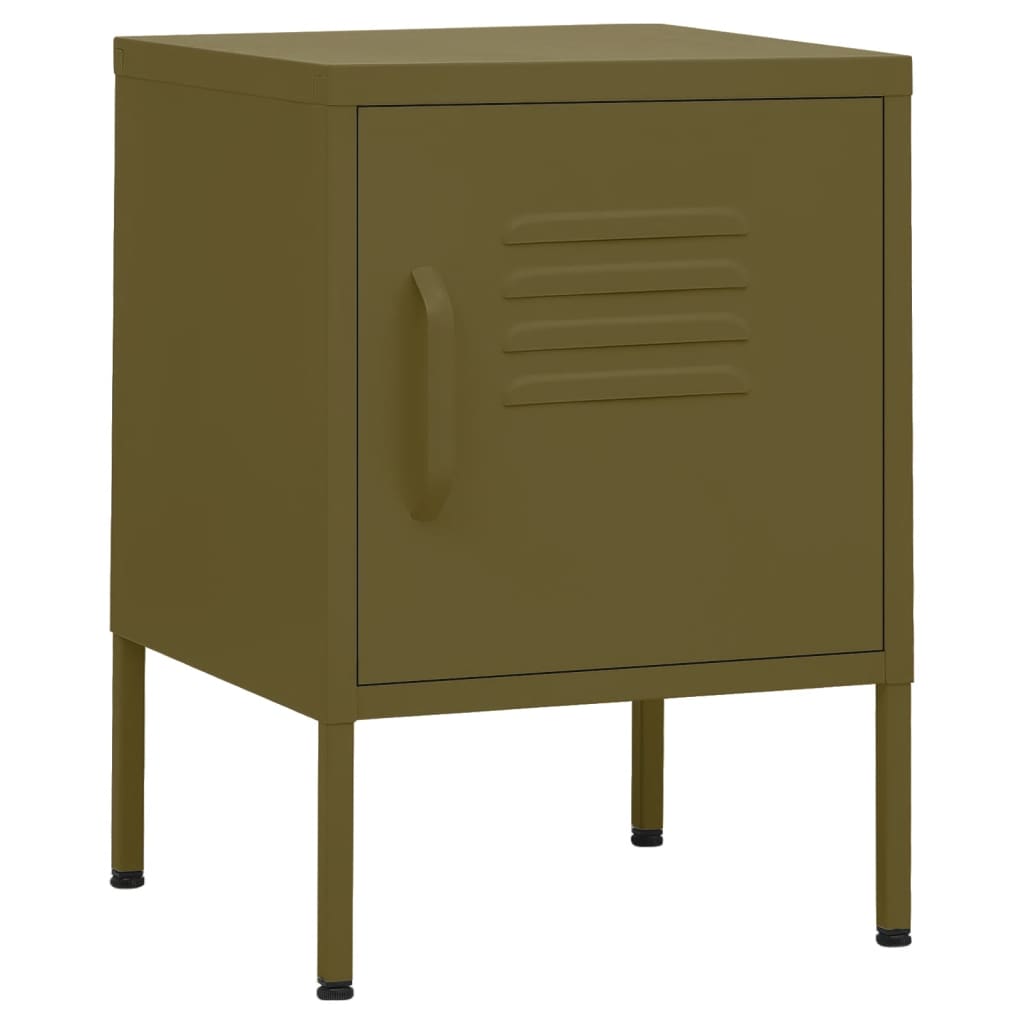 Tables de chevet 2 pcs Vert olive 35x35x51 cm Acier - XIOS
