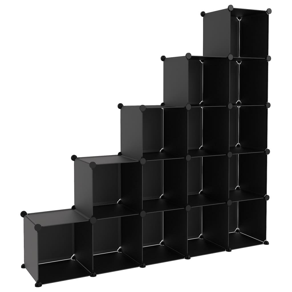Cubes de rangement 15 pcs Noir PP - XIOS