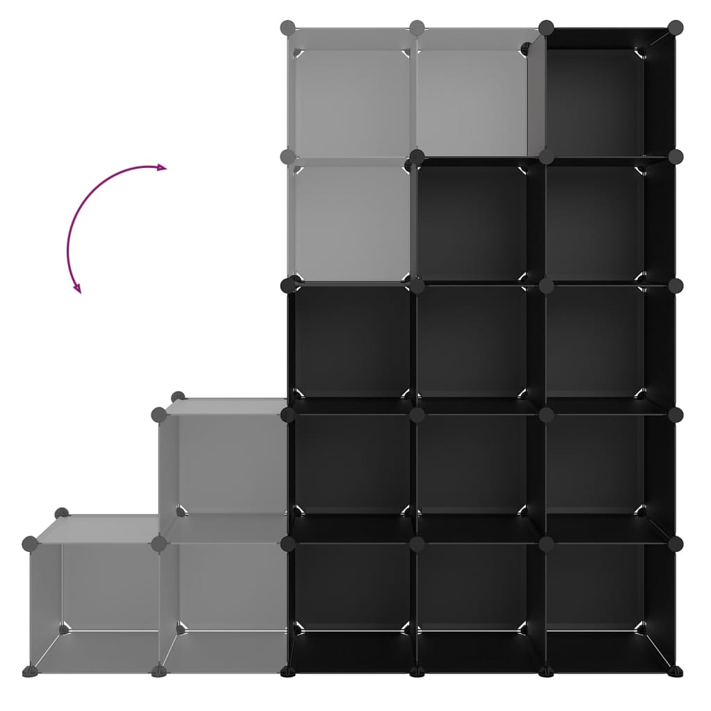 Cubes de rangement 15 pcs Noir PP - XIOS