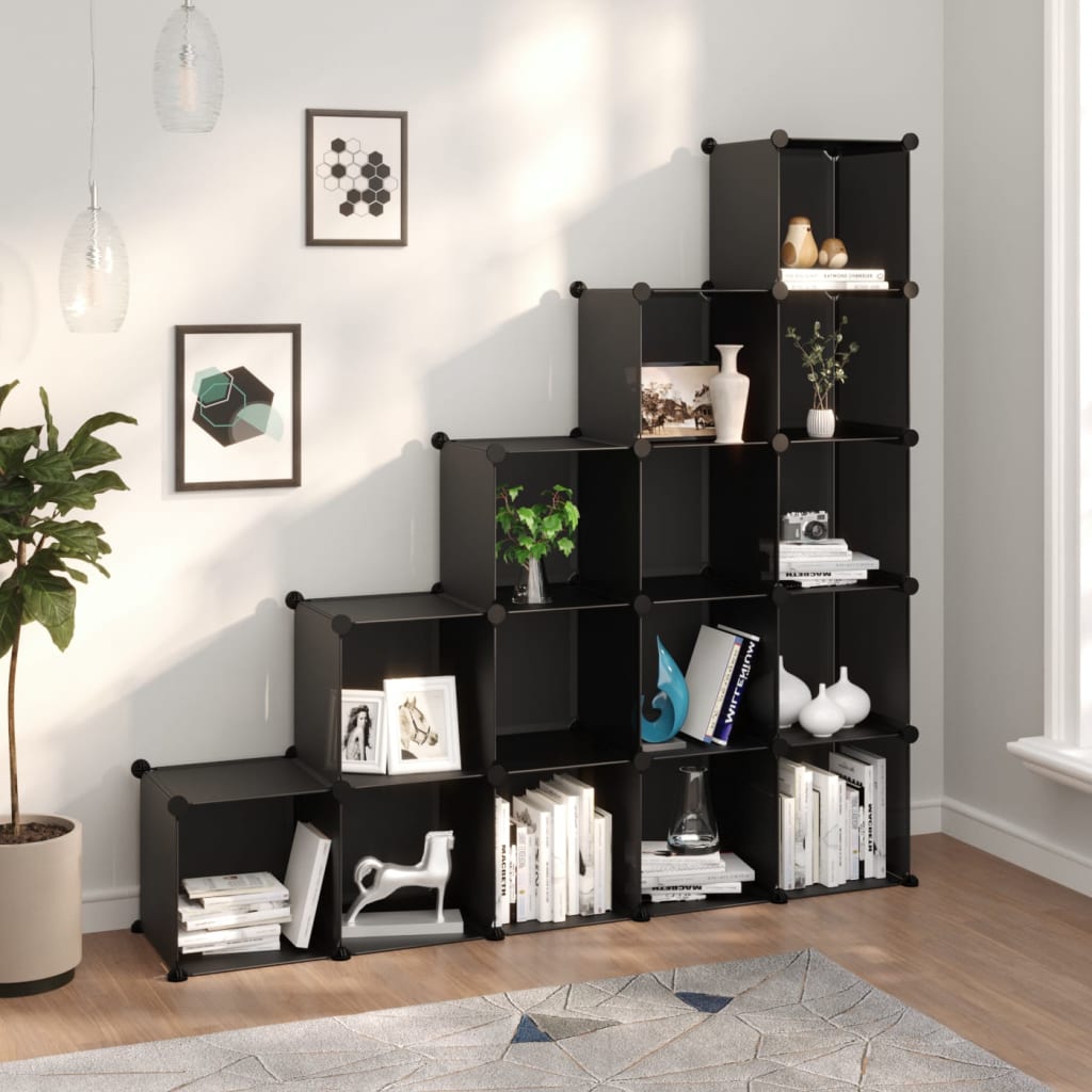 Cubes de rangement 15 pcs Noir PP - XIOS