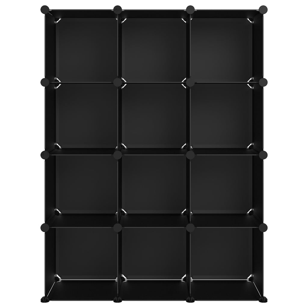 Cubes de rangement 12 pcs Noir PP - XIOS