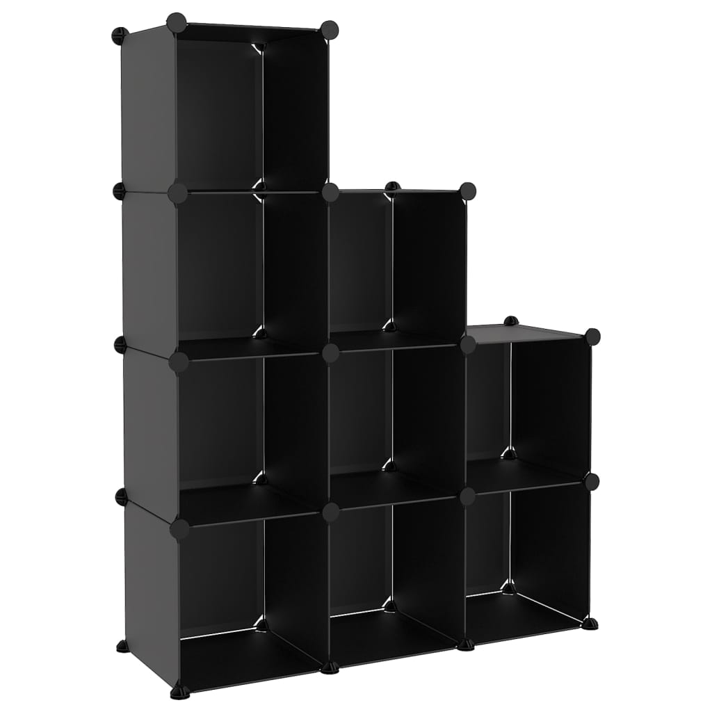 Cubes de rangement 9 pcs Noir PP - XIOS