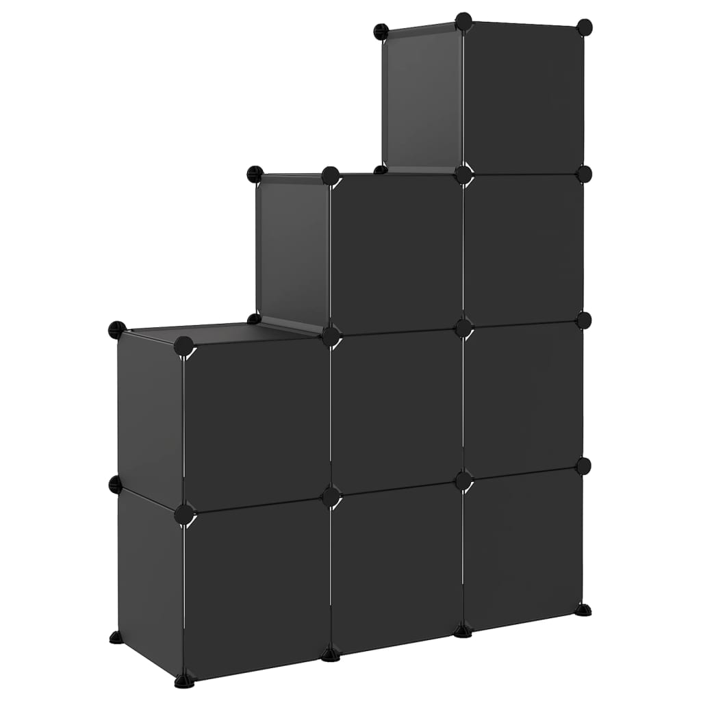 Cubes de rangement 9 pcs Noir PP - XIOS
