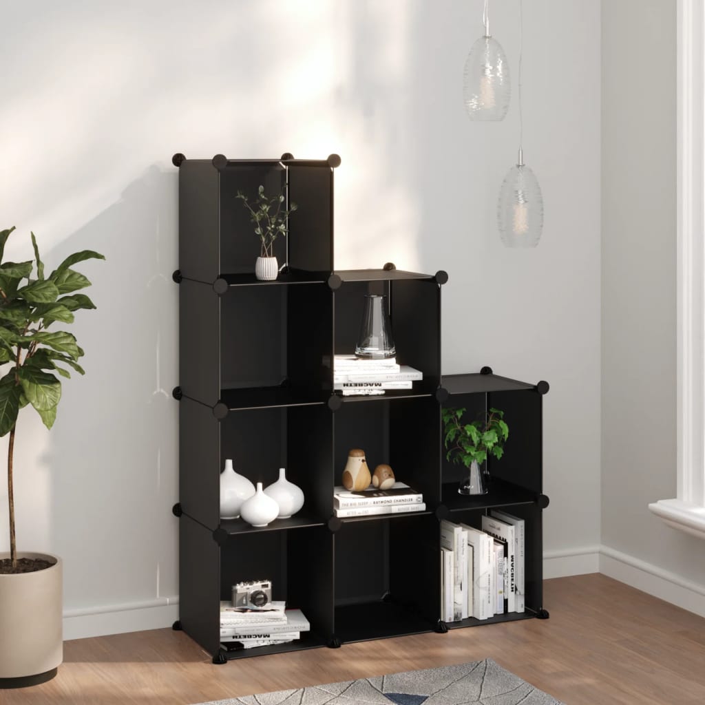 Cubes de rangement 9 pcs Noir PP - XIOS