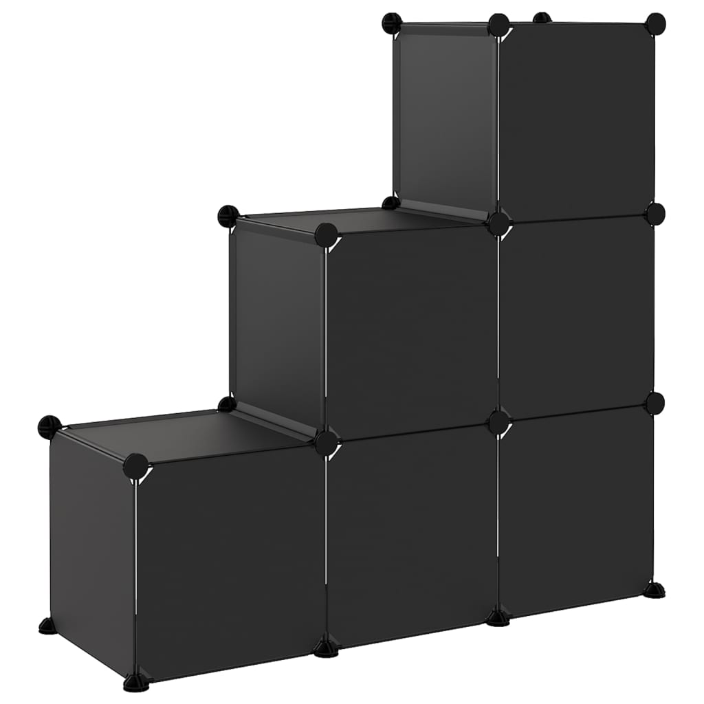 Cubes de rangement 6 pcs Noir PP - XIOS