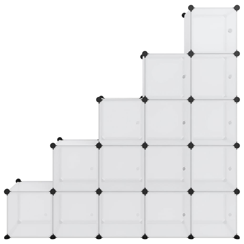 Cubes de rangement 15 pcs avec portes Transparent PP - XIOS