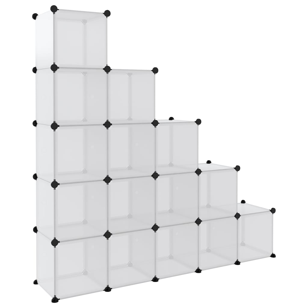 Cubes de rangement 15 pcs avec portes Transparent PP - XIOS