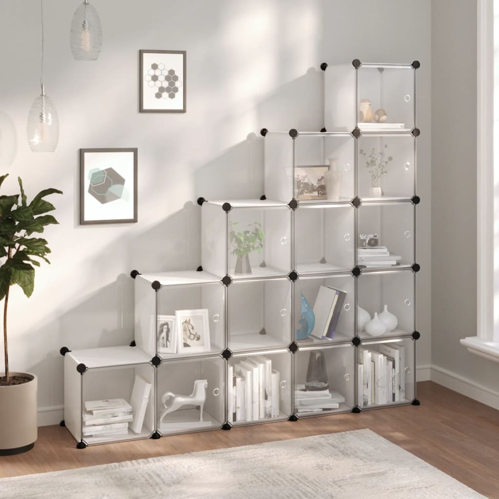 Cubes de rangement 15 pcs avec portes Transparent PP - XIOS