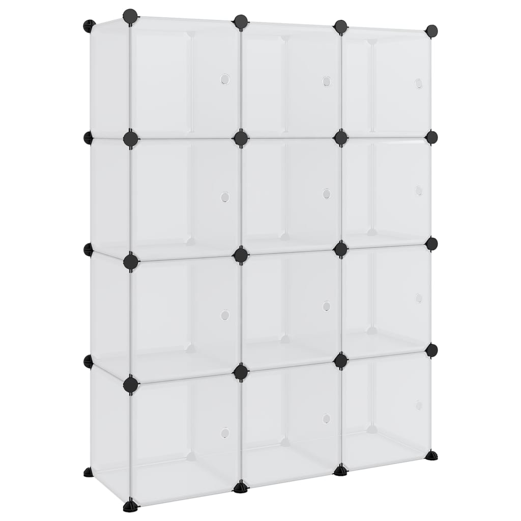 Cubes de rangement 12 pcs avec portes Transparent PP - XIOS