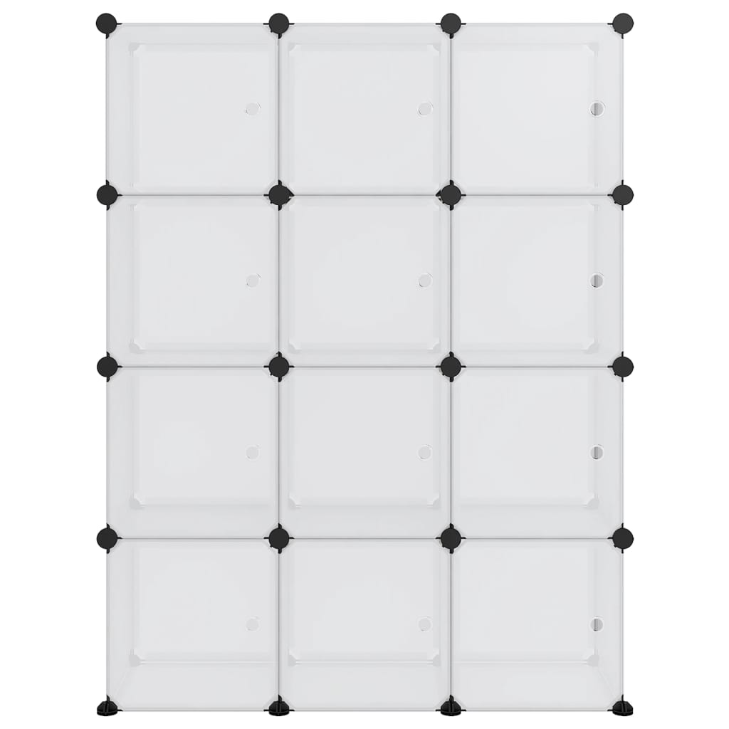 Cubes de rangement 12 pcs avec portes Transparent PP - XIOS