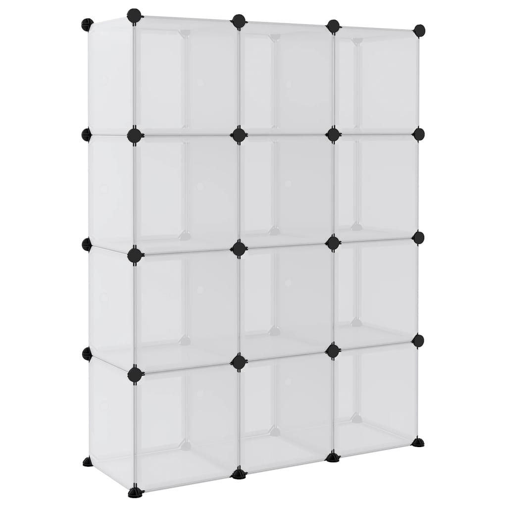 Cubes de rangement 12 pcs avec portes Transparent PP - XIOS