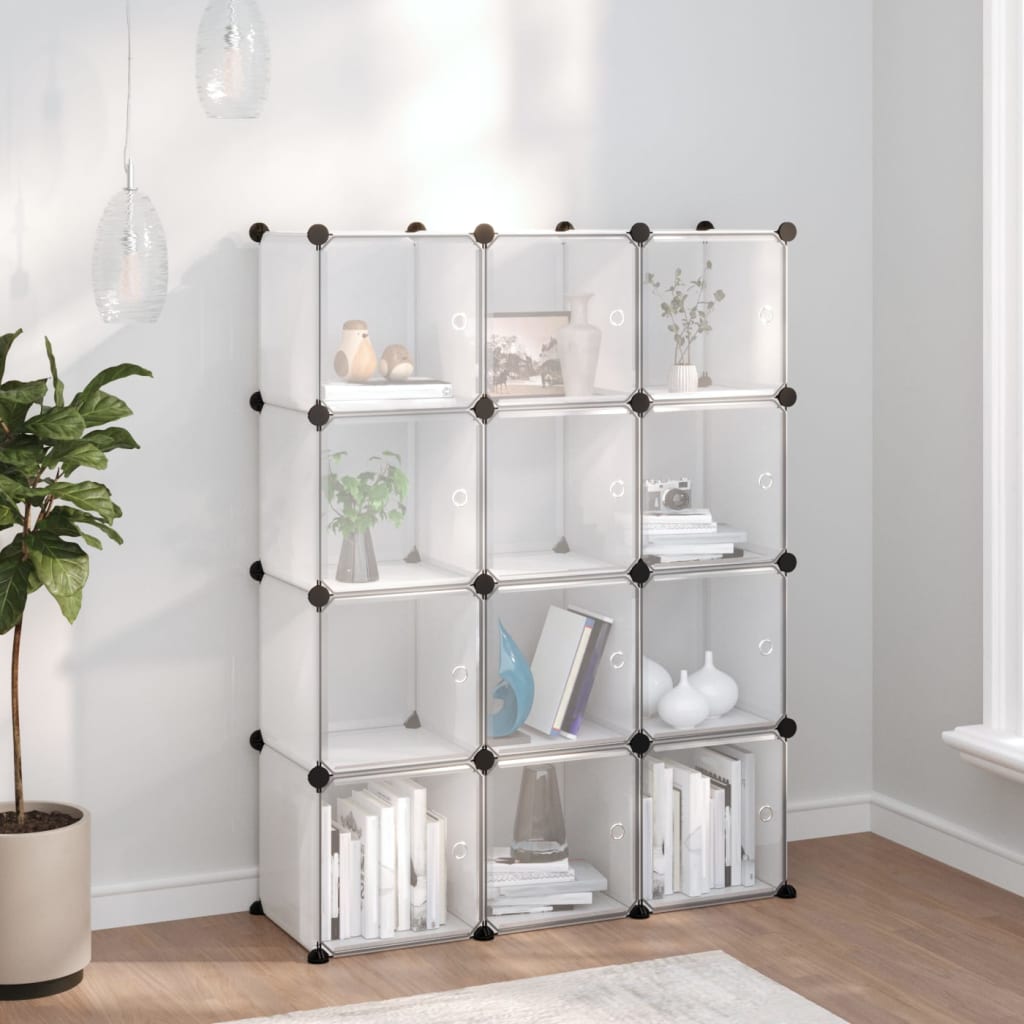Cubes de rangement 12 pcs avec portes Transparent PP - XIOS