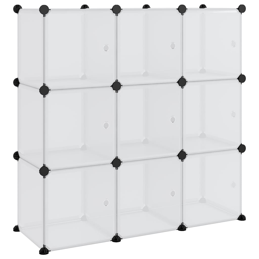 Cubes de rangement 9 pcs avec portes Transparent PP - XIOS
