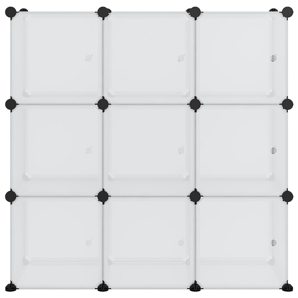Cubes de rangement 9 pcs avec portes Transparent PP - XIOS