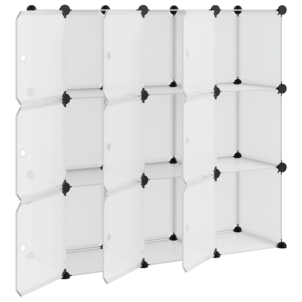 Cubes de rangement 9 pcs avec portes Transparent PP - XIOS