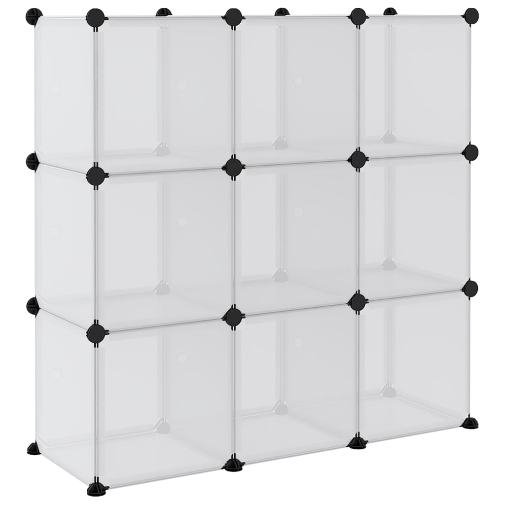 Cubes de rangement 9 pcs avec portes Transparent PP - XIOS
