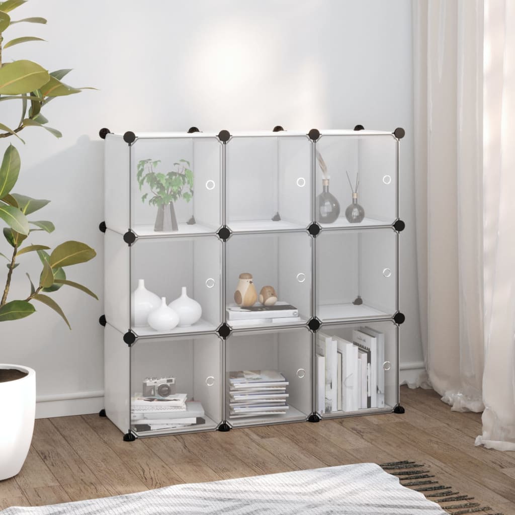 Cubes de rangement 9 pcs avec portes Transparent PP - XIOS