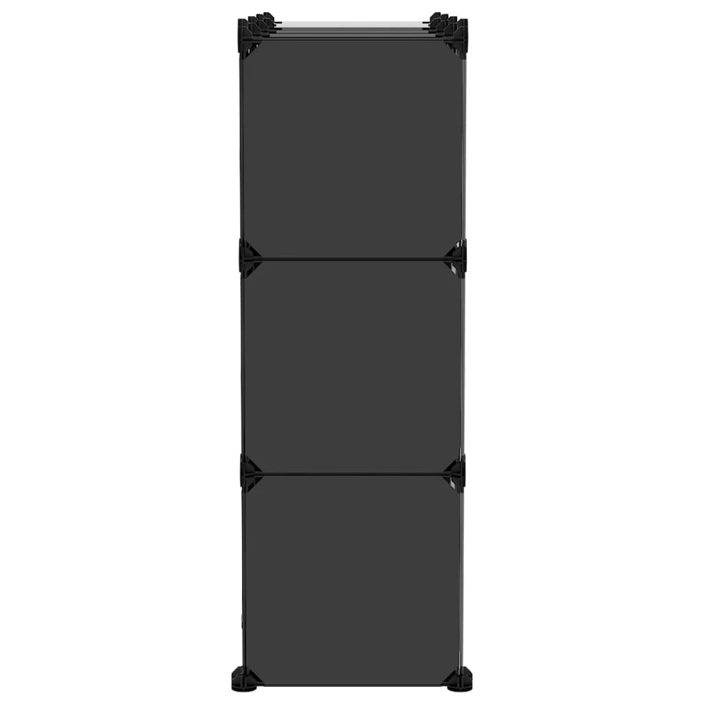 Cubes de rangement 9 pcs avec portes Noir PP - XIOS