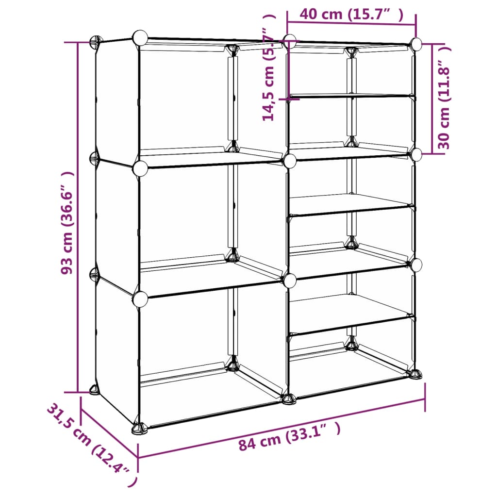 Étagère à chaussures Transparent 84x31,5x93 cm PP - XIOS