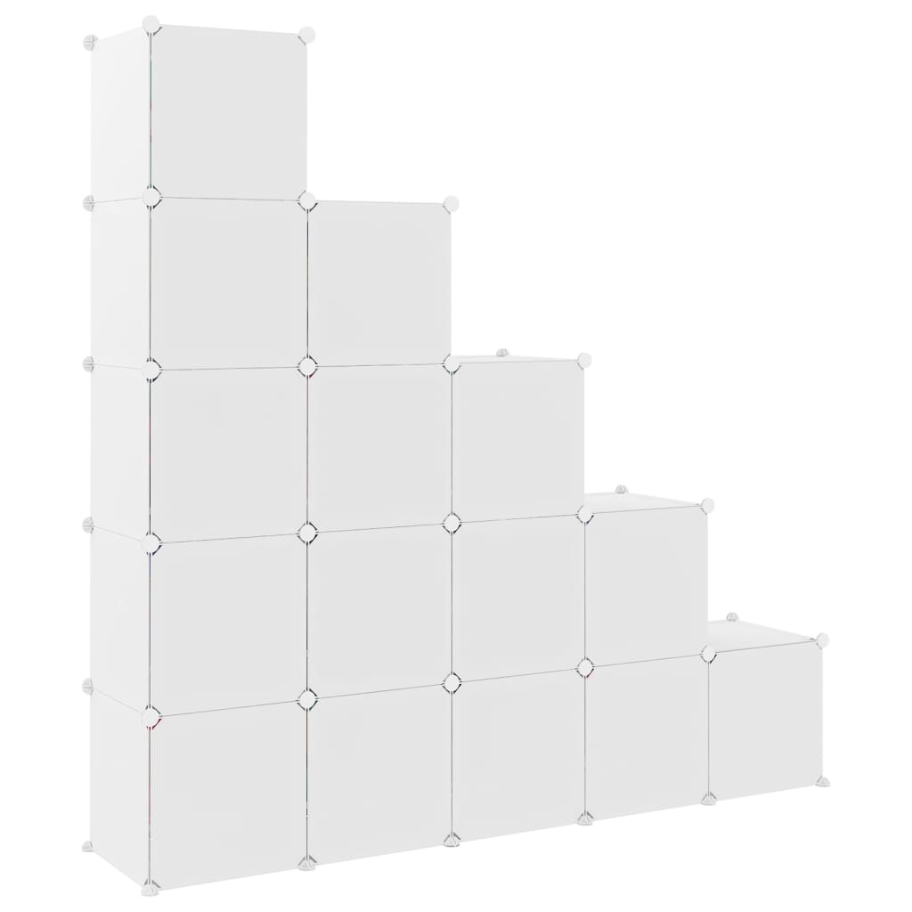 Armoire de rangement pour enfants avec 15 cubes Blanc PP - XIOS