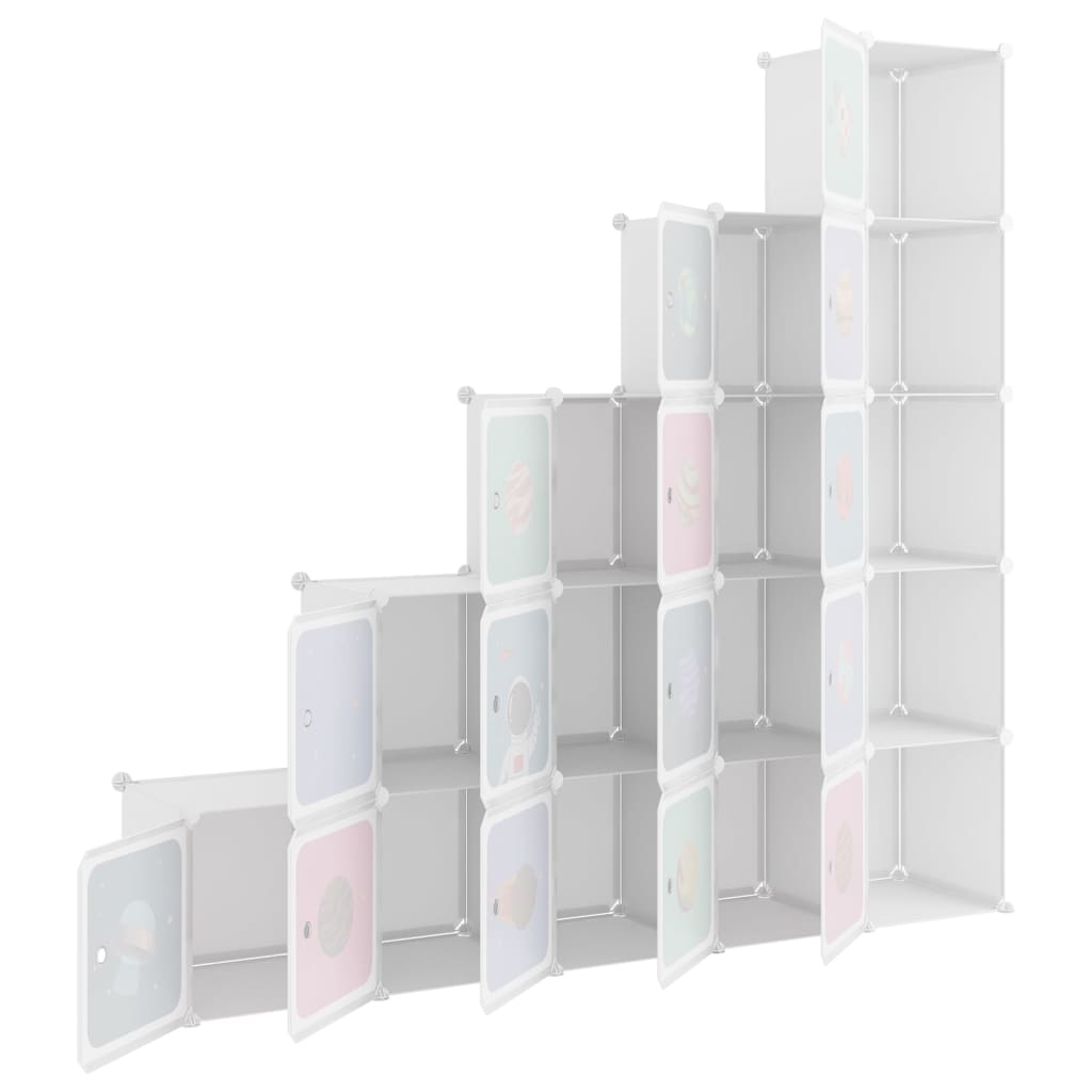 Armoire de rangement pour enfants avec 15 cubes Blanc PP - XIOS