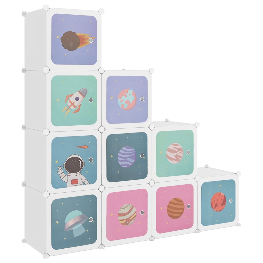 Armoire de rangement pour enfants avec 10 cubes Blanc PP - XIOS