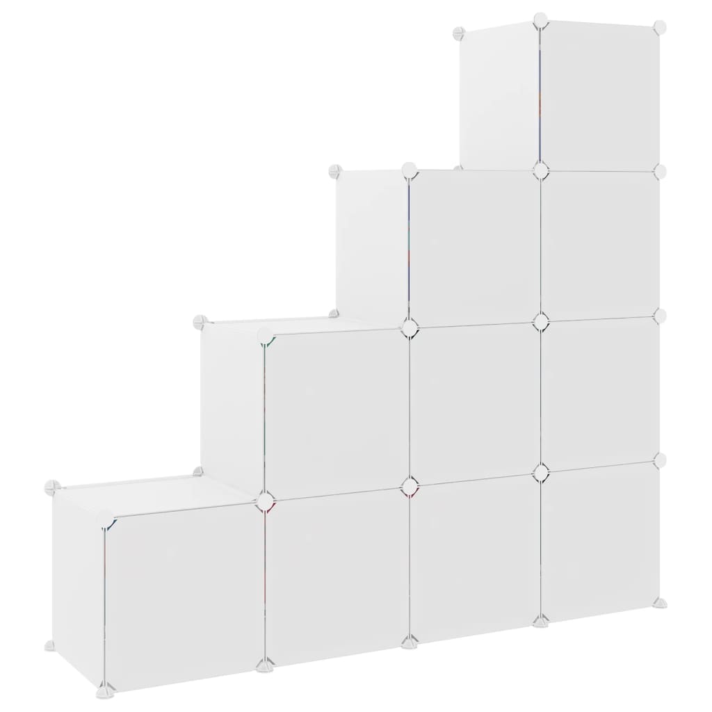 Armoire de rangement pour enfants avec 10 cubes Blanc PP - XIOS