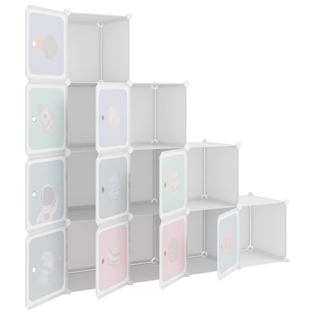 Armoire de rangement pour enfants avec 10 cubes Blanc PP - XIOS