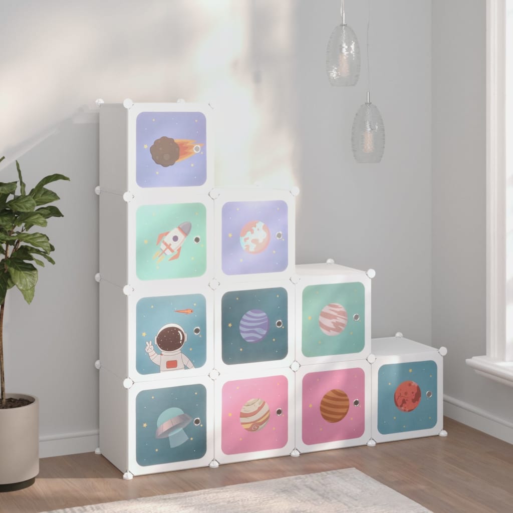 Armoire de rangement pour enfants avec 10 cubes Blanc PP - XIOS