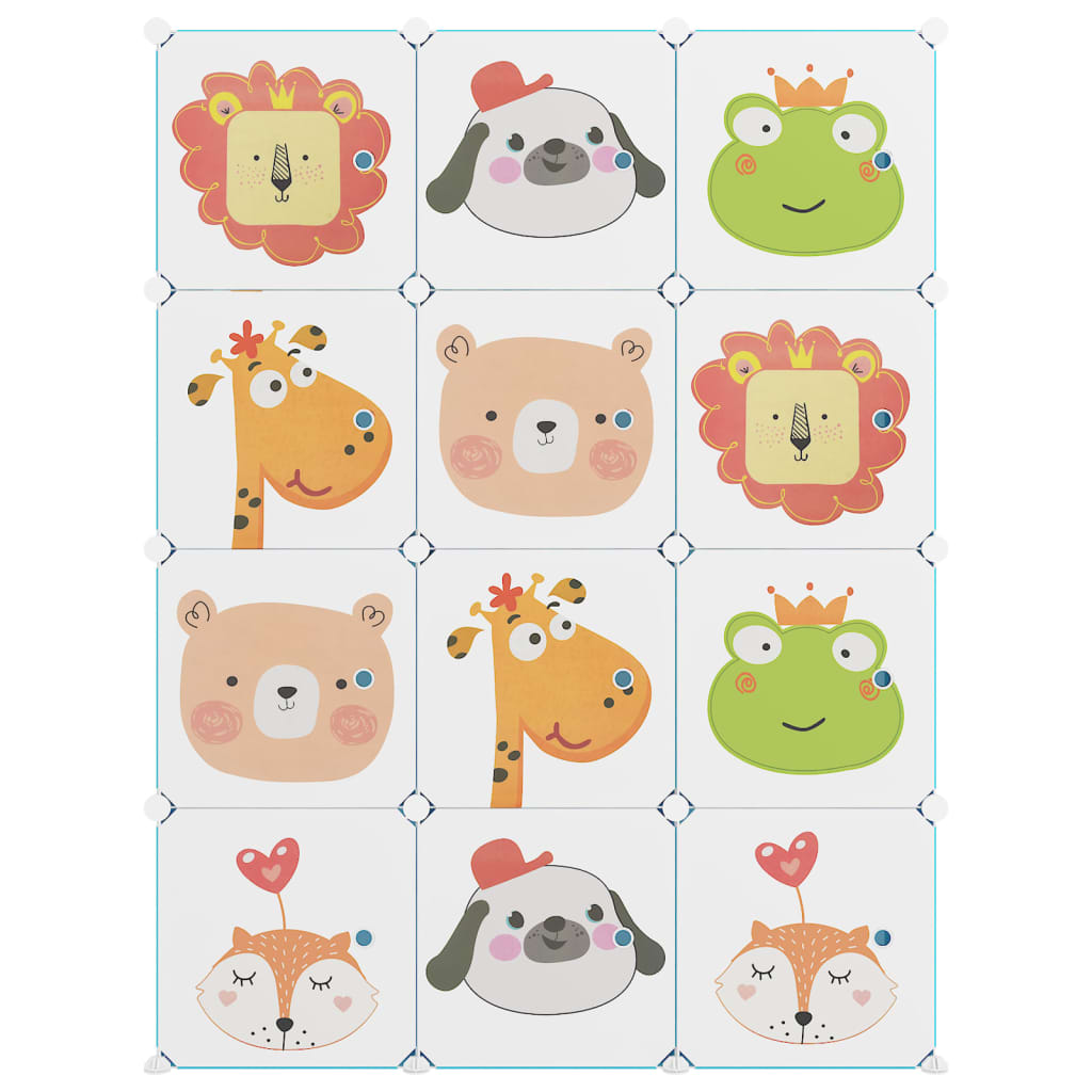 Armoire de rangement pour enfants avec 12 cubes Vert PP - XIOS