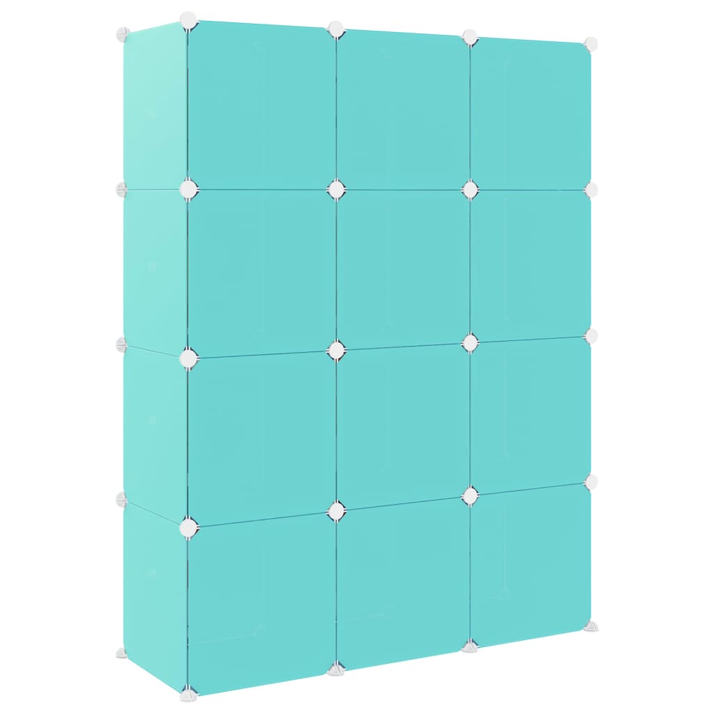 Armoire de rangement pour enfants avec 12 cubes Vert PP - XIOS