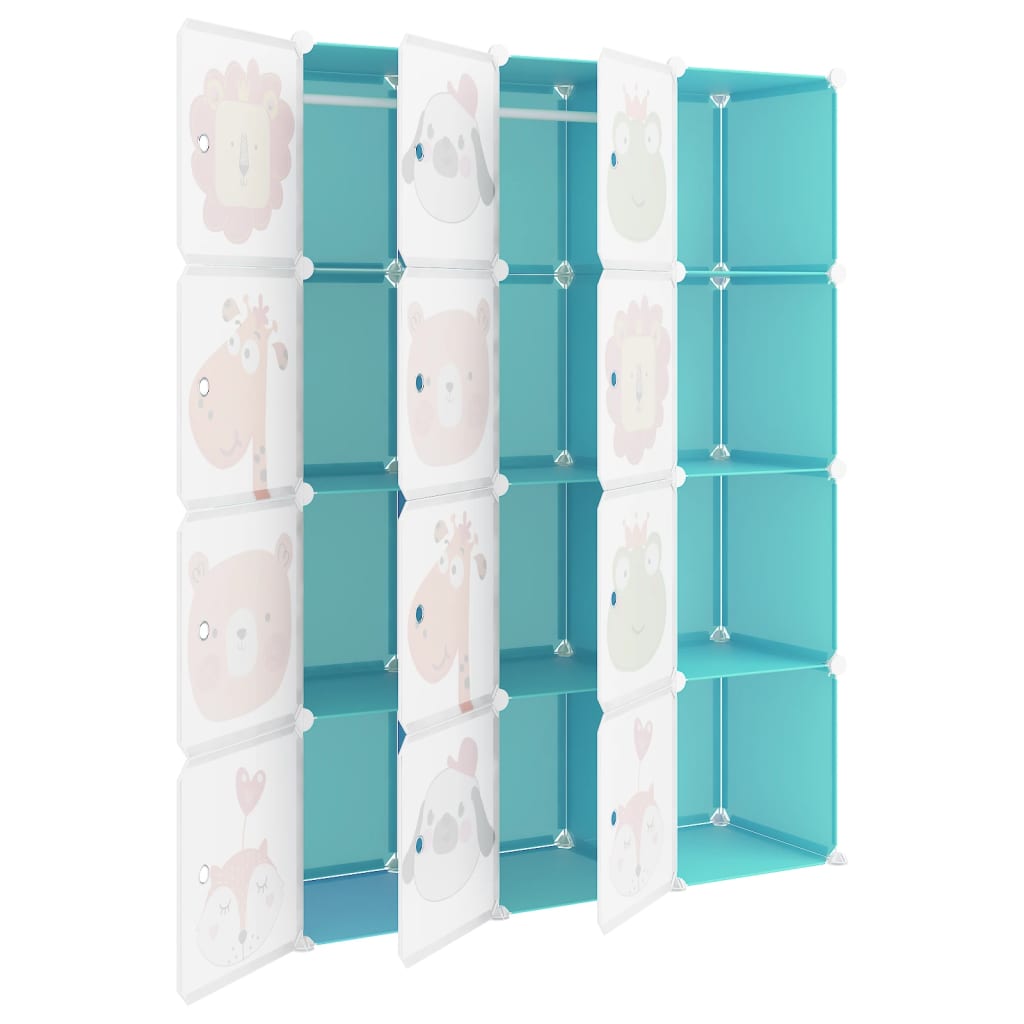 Armoire de rangement pour enfants avec 12 cubes Vert PP - XIOS
