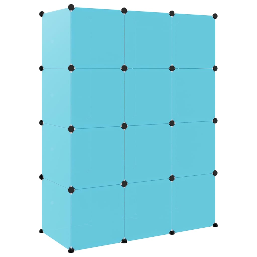 Armoire de rangement pour enfants avec 12 cubes Bleu PP - XIOS