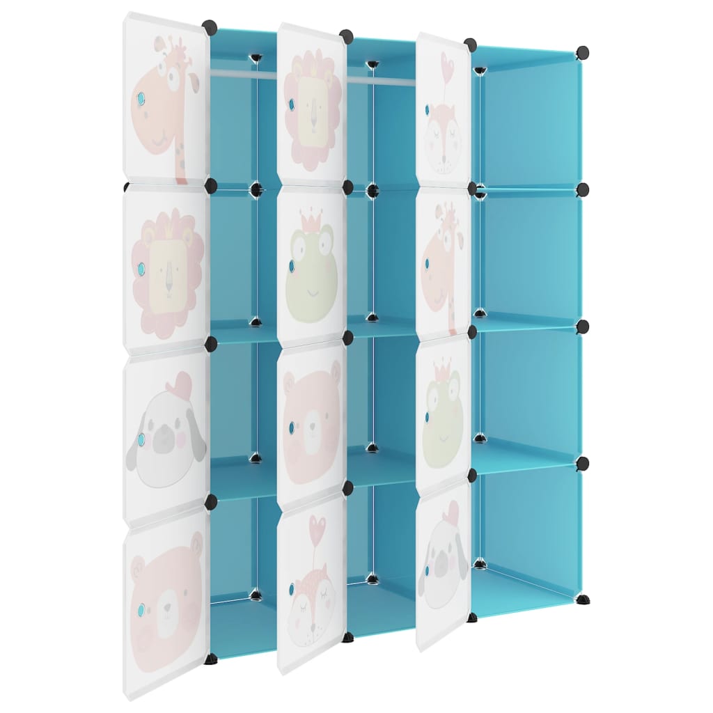 Armoire de rangement pour enfants avec 12 cubes Bleu PP - XIOS