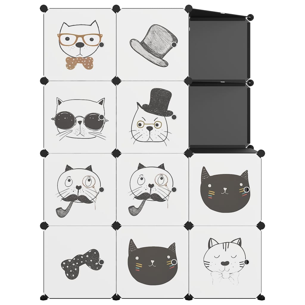 Armoire de rangement pour enfants avec 10 cubes Noir PP - XIOS